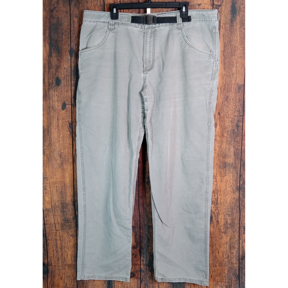 Gramicci Mens 40x32 Gray Canvas Climbing Pants Integrated Belt Outdoor G-Pants